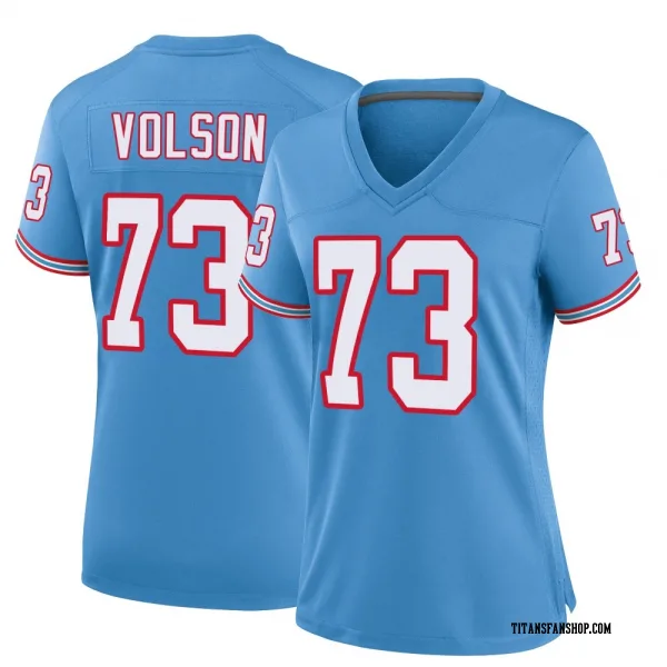 Women's Cordell Volson Tennessee Titans Game Light Blue Oilers Throwback Alternate Jersey