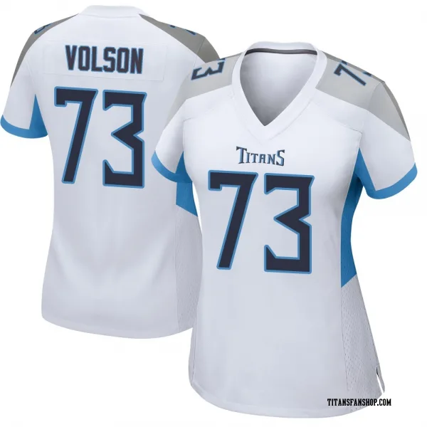 Women's Cordell Volson Tennessee Titans Game White Jersey