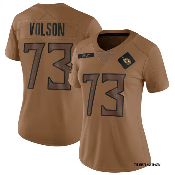 Women's Cordell Volson Tennessee Titans Limited Brown 2023 Salute To Service Jersey