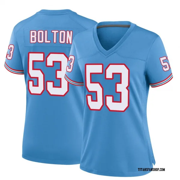 Women's Curtis Bolton III Tennessee Titans Game Light Blue Oilers Throwback Alternate Jersey