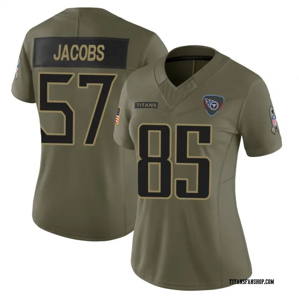 Women's Curtis Jacobs Tennessee Titans Limited Olive 2025 Salute to Service Jersey
