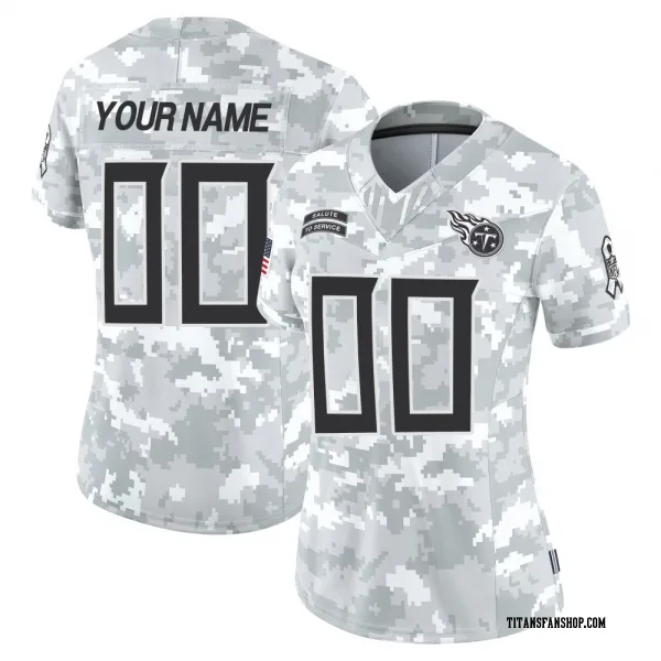 Women's Custom Tennessee Titans Limited Arctic Camo 2024 Salute to Service Jersey