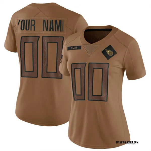 Women's Custom Tennessee Titans Limited Brown 2023 Salute To Service Jersey
