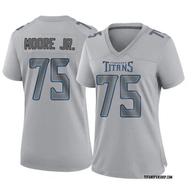 Women's Dan Moore Jr. Tennessee Titans Game Gray Atmosphere Fashion Jersey