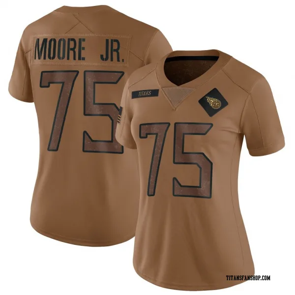 Women's Dan Moore Jr. Tennessee Titans Limited Brown 2023 Salute To Service Jersey