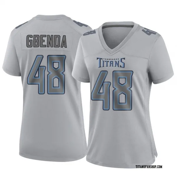 Women's David Gbenda Tennessee Titans Game Gray Atmosphere Fashion Jersey