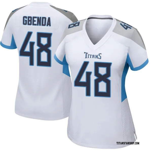 Women's David Gbenda Tennessee Titans Game White Jersey