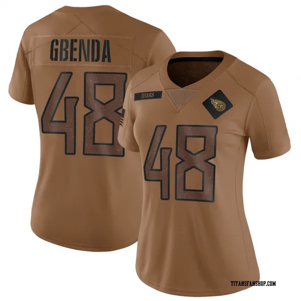 Women's David Gbenda Tennessee Titans Limited Brown 2023 Salute To Service Jersey