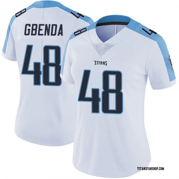 Women's David Gbenda Tennessee Titans Limited White Vapor Untouchable Jersey