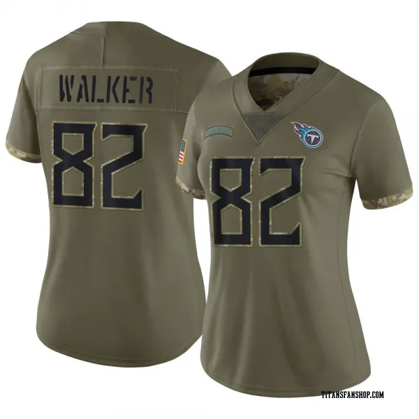 Women's Delanie Walker Tennessee Titans Limited Olive 2022 Salute To Service Jersey
