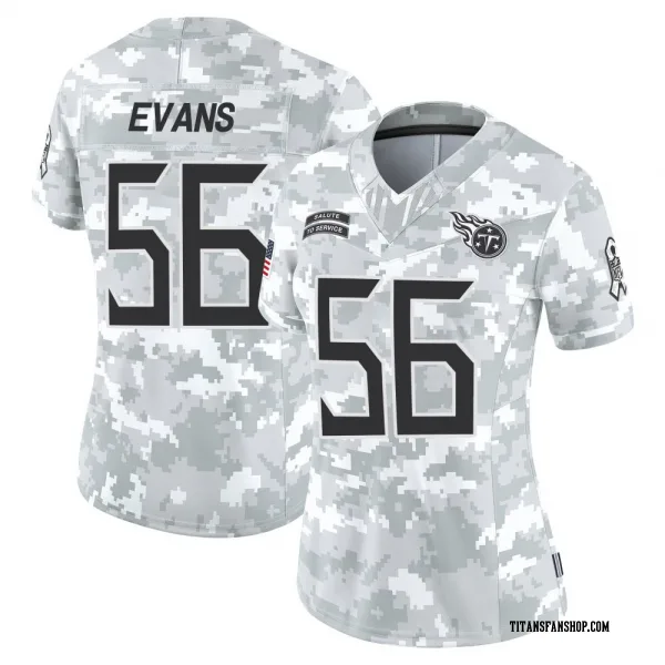 Women's Desmond Evans Tennessee Titans Limited Arctic Camo 2024 Salute to Service Jersey