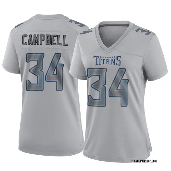 Women's Earl Campbell Tennessee Titans Game Gray Atmosphere Fashion Jersey