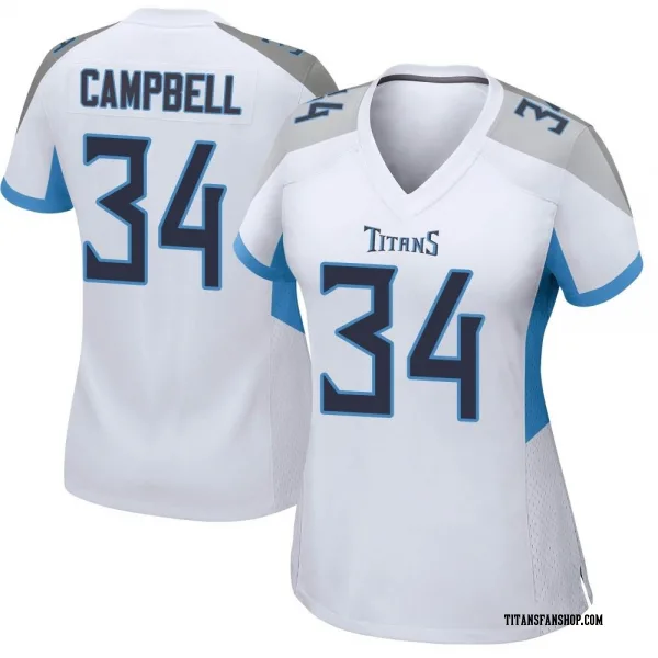Women's Earl Campbell Tennessee Titans Game White Jersey