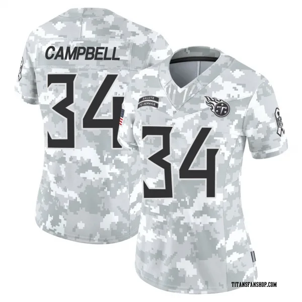 Women's Earl Campbell Tennessee Titans Limited Arctic Camo 2024 Salute to Service Jersey