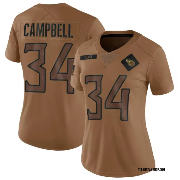 Women's Earl Campbell Tennessee Titans Limited Brown 2023 Salute To Service Jersey