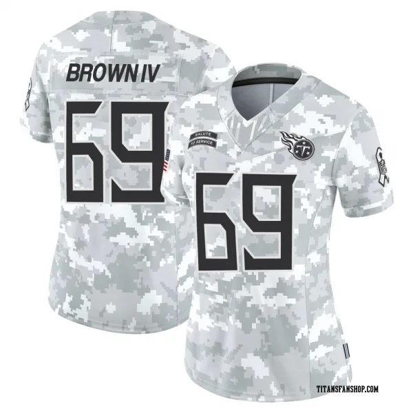 Women's Earnest Brown IV Tennessee Titans Limited Arctic Camo 2024 Salute to Service Jersey