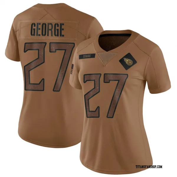 Women's Eddie George Tennessee Titans Limited Brown 2023 Salute To Service Jersey