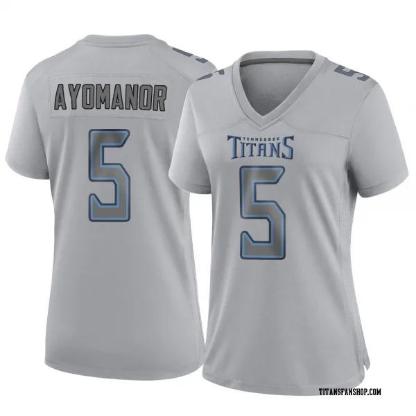 Women's Elic Ayomanor Tennessee Titans Game Gray Atmosphere Fashion Jersey