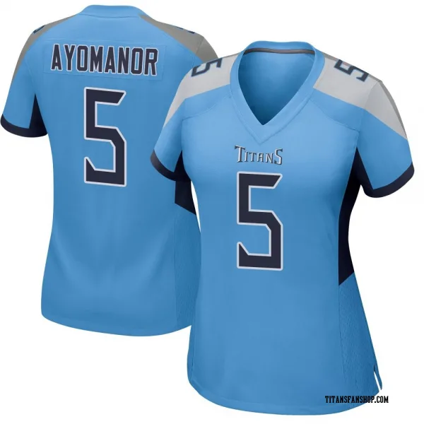 Women's Elic Ayomanor Tennessee Titans Game Light Blue Jersey