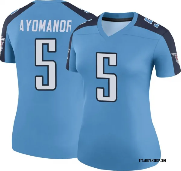 Women's Elic Ayomanor Tennessee Titans Legend Light Blue Color Rush Jersey