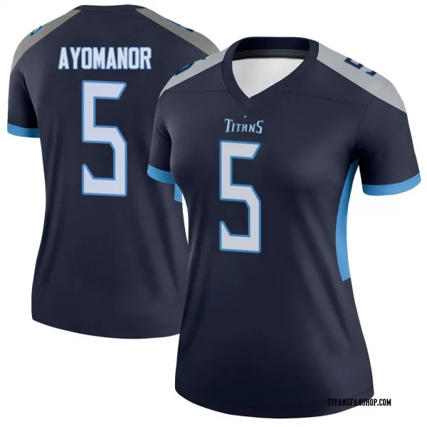 Women's Elic Ayomanor Tennessee Titans Legend Navy Jersey