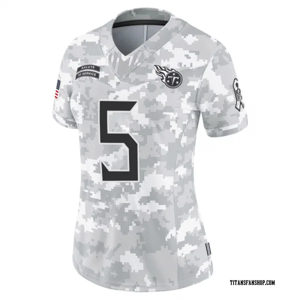 Women's Elic Ayomanor Tennessee Titans Limited Arctic Camo 2024 Salute to Service Jersey