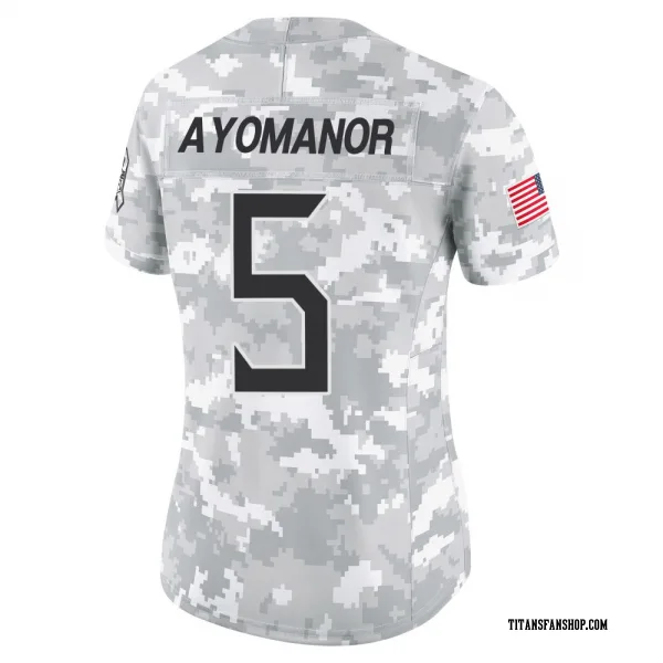 Women's Elic Ayomanor Tennessee Titans Limited Arctic Camo 2024 Salute to Service Jersey