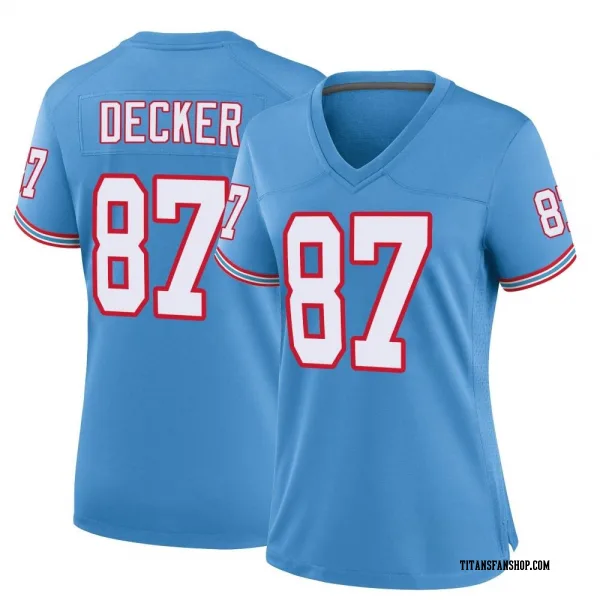 Women's Eric Decker Tennessee Titans Game Light Blue Oilers Throwback Alternate Jersey