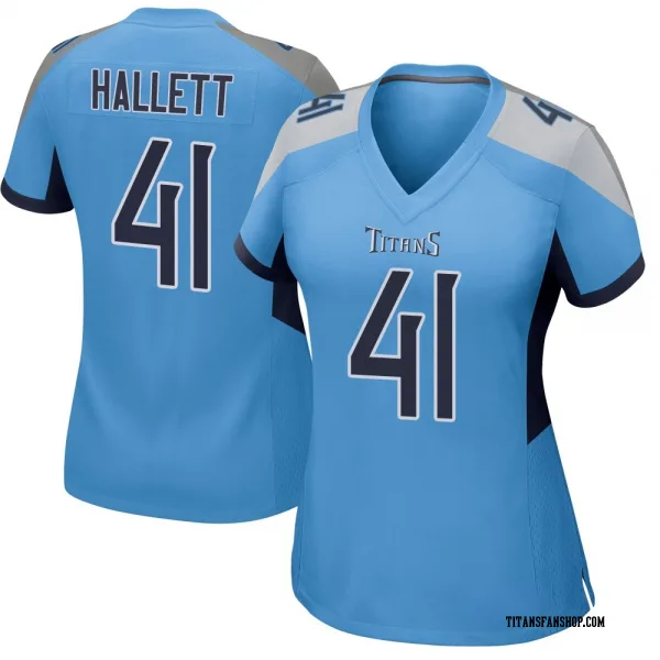 Women's Erick Hallett Tennessee Titans Game Light Blue Jersey