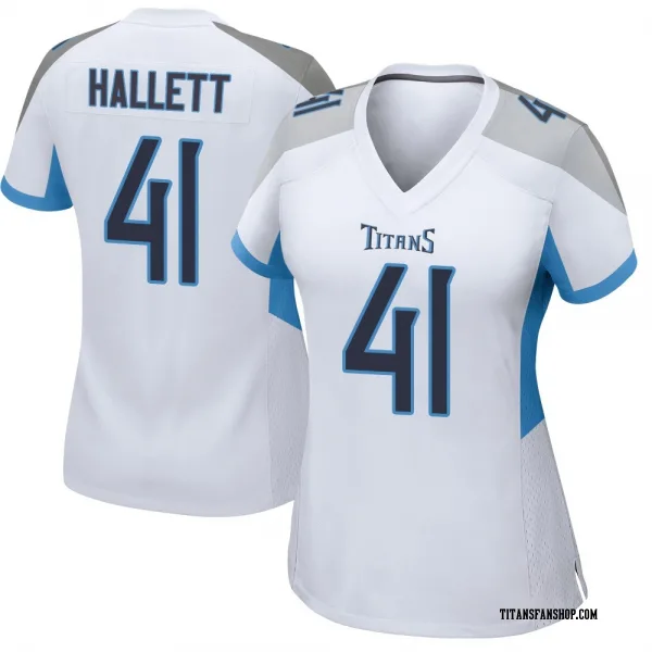 Women's Erick Hallett Tennessee Titans Game White Jersey