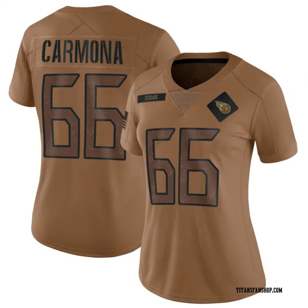 Women's Fernando Carmona Tennessee Titans Limited Brown 2023 Salute To Service Jersey