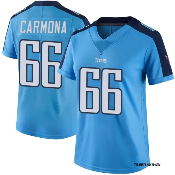 Women's Fernando Carmona Tennessee Titans Limited Light Blue Color Rush Jersey