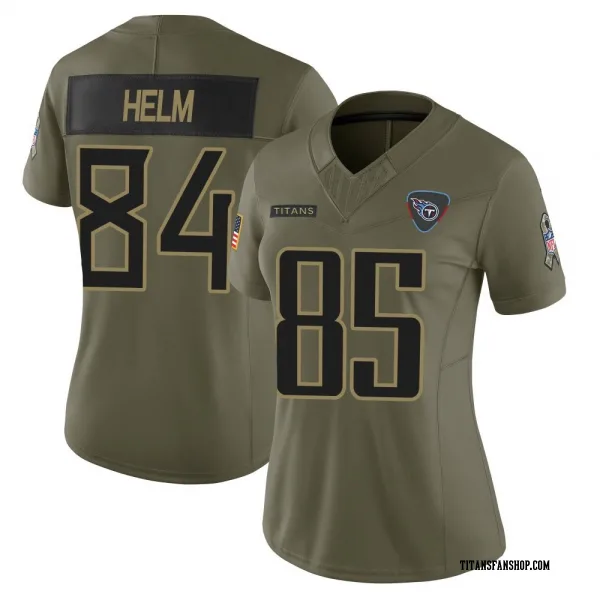 Women's Gunnar Helm Tennessee Titans Limited Olive 2025 Salute to Service Jersey