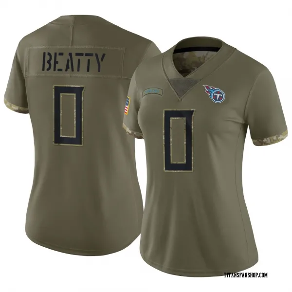 Women's Hank Beatty Tennessee Titans Limited Olive 2022 Salute To Service Jersey