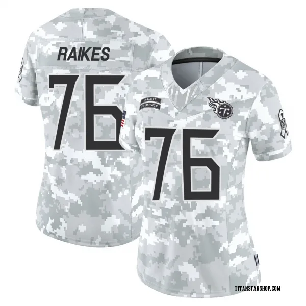 Women's Isaiah Raikes Tennessee Titans Limited Arctic Camo 2024 Salute to Service Jersey