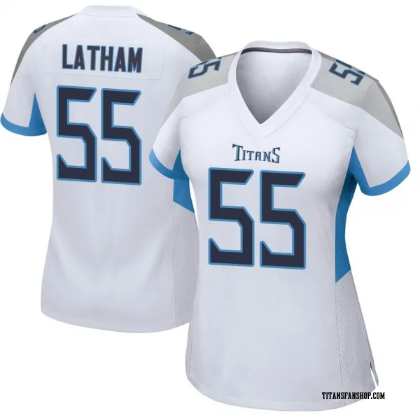 Women's JC Latham Tennessee Titans Game White Jersey