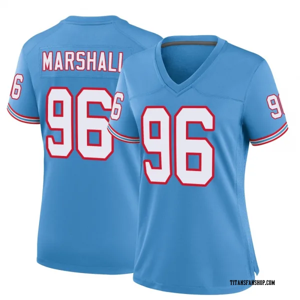 Women's Jackie Marshall Tennessee Titans Game Light Blue Oilers Throwback Alternate Jersey