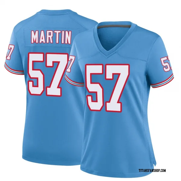 Women's Jacob Martin Tennessee Titans Game Light Blue Oilers Throwback Alternate Jersey