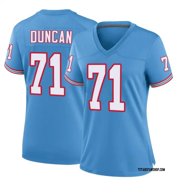 Women's Jaelyn Duncan Tennessee Titans Game Light Blue Oilers Throwback Alternate Jersey