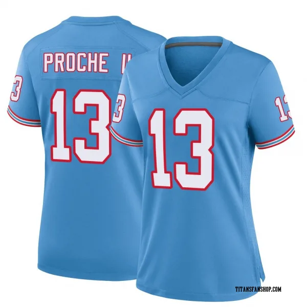 Women's James Proche II Tennessee Titans Game Light Blue Oilers Throwback Alternate Jersey