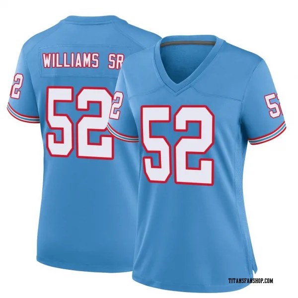 Women's James Williams Sr. Tennessee Titans Game Light Blue Oilers Throwback Alternate Jersey