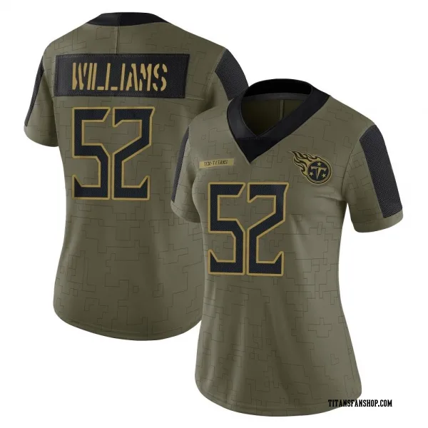Women's James Williams Tennessee Titans Limited Olive 2021 Salute To Service Jersey