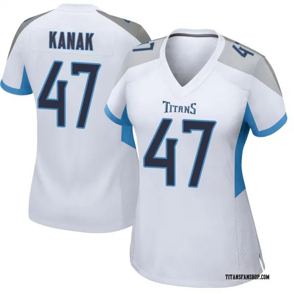Women's Jaren Kanak Tennessee Titans Game White Jersey