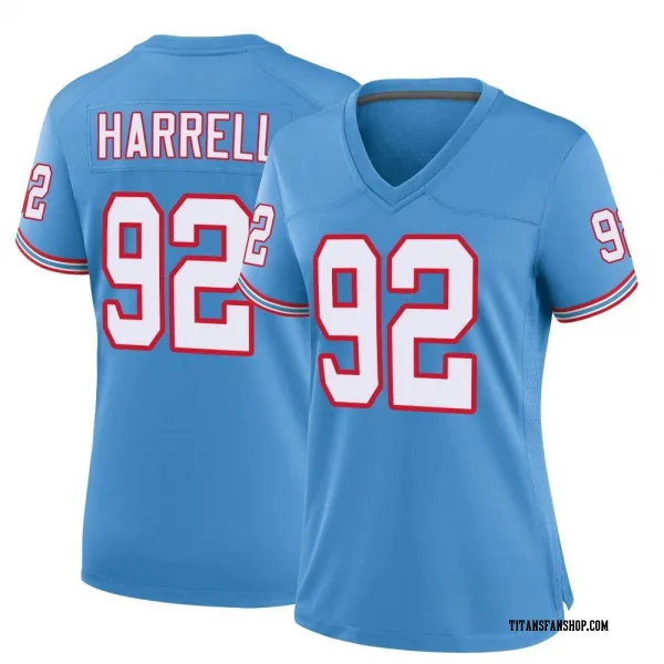 Women's Jaylen Harrell Tennessee Titans Game Light Blue Oilers Throwback Alternate Jersey