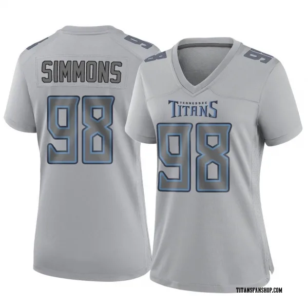 Women's Jeffery Simmons Tennessee Titans Game Gray Atmosphere Fashion Jersey