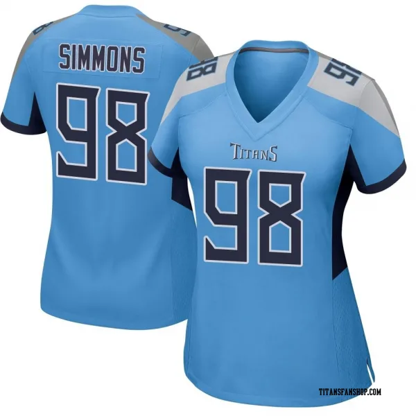 Women's Jeffery Simmons Tennessee Titans Game Light Blue Jersey