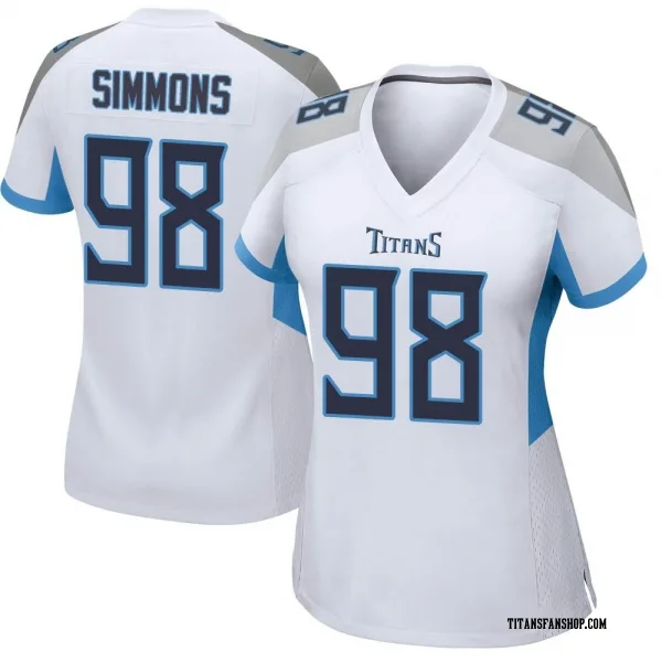 Women's Jeffery Simmons Tennessee Titans Game White Jersey