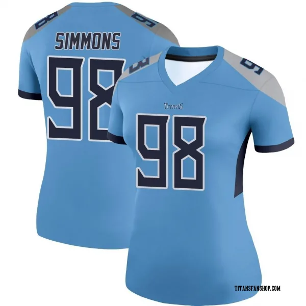 Women's Jeffery Simmons Tennessee Titans Legend Light Blue Jersey