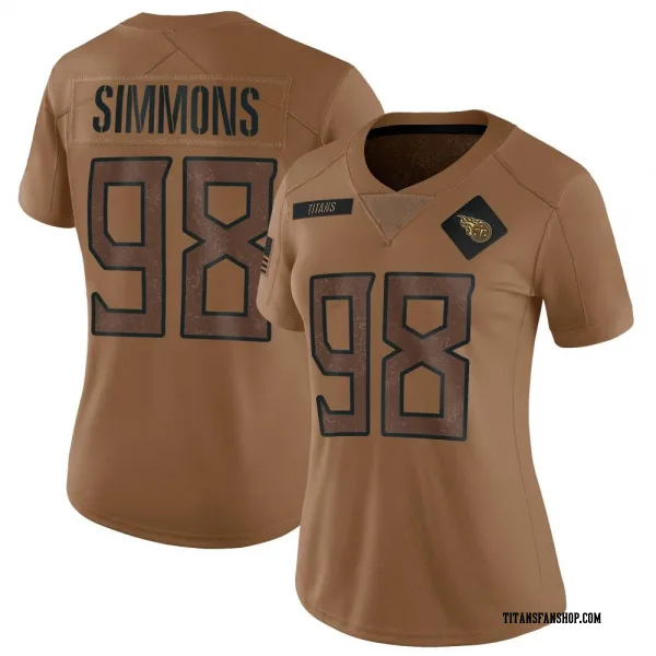 Women's Jeffery Simmons Tennessee Titans Limited Brown 2023 Salute To Service Jersey