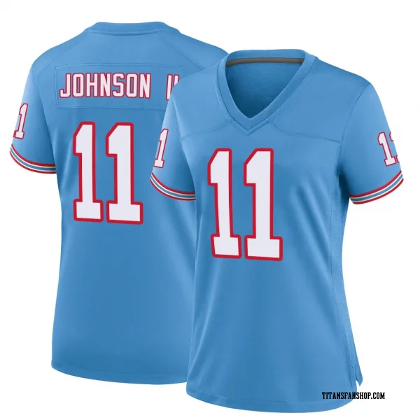 Women's Jermaine Johnson II Tennessee Titans Game Light Blue Oilers Throwback Alternate Jersey